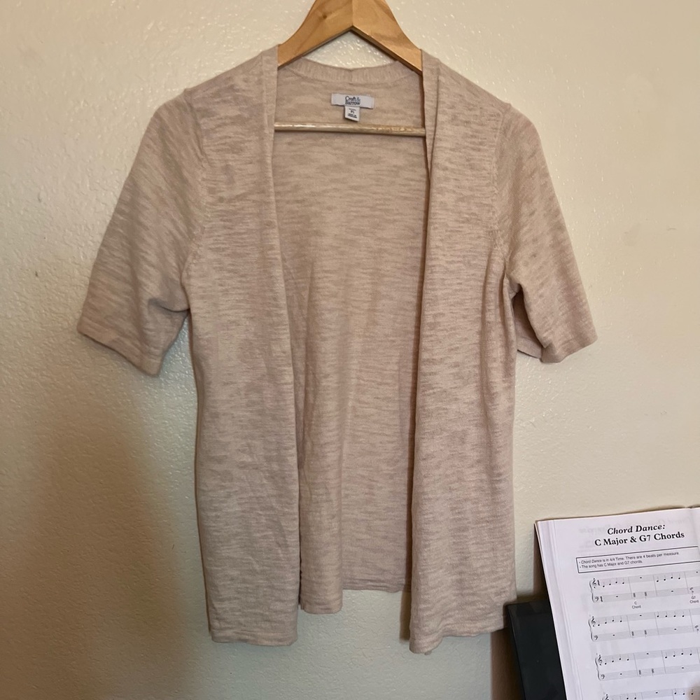 Tan short sleeve cardigan